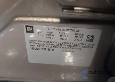 2012 Cadillac Cts Luxury из США, поврежденный, VIN 1G6DG5E55C0135156